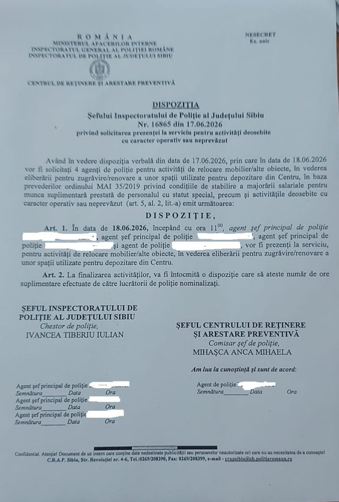 Sursa foto: Sindicatul Polițiștilor din România „Diamantul”