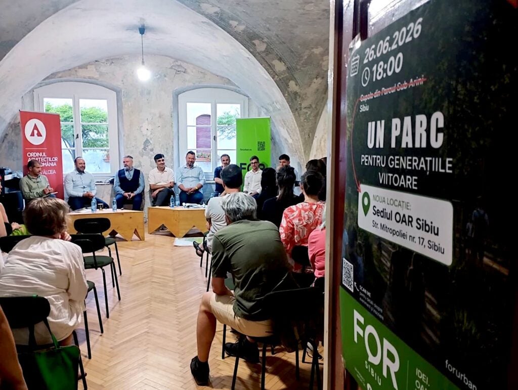 Dezbaterea despre viitorul parcului Sub Arini a avut loc la sediul OAR din Sibiu.