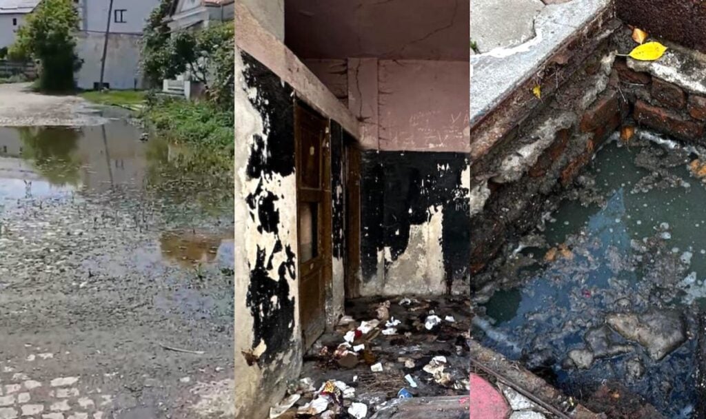 Canale înfundate, refulare și toalete care nu pot fi folosite. Foto: turnulsfatului.ro