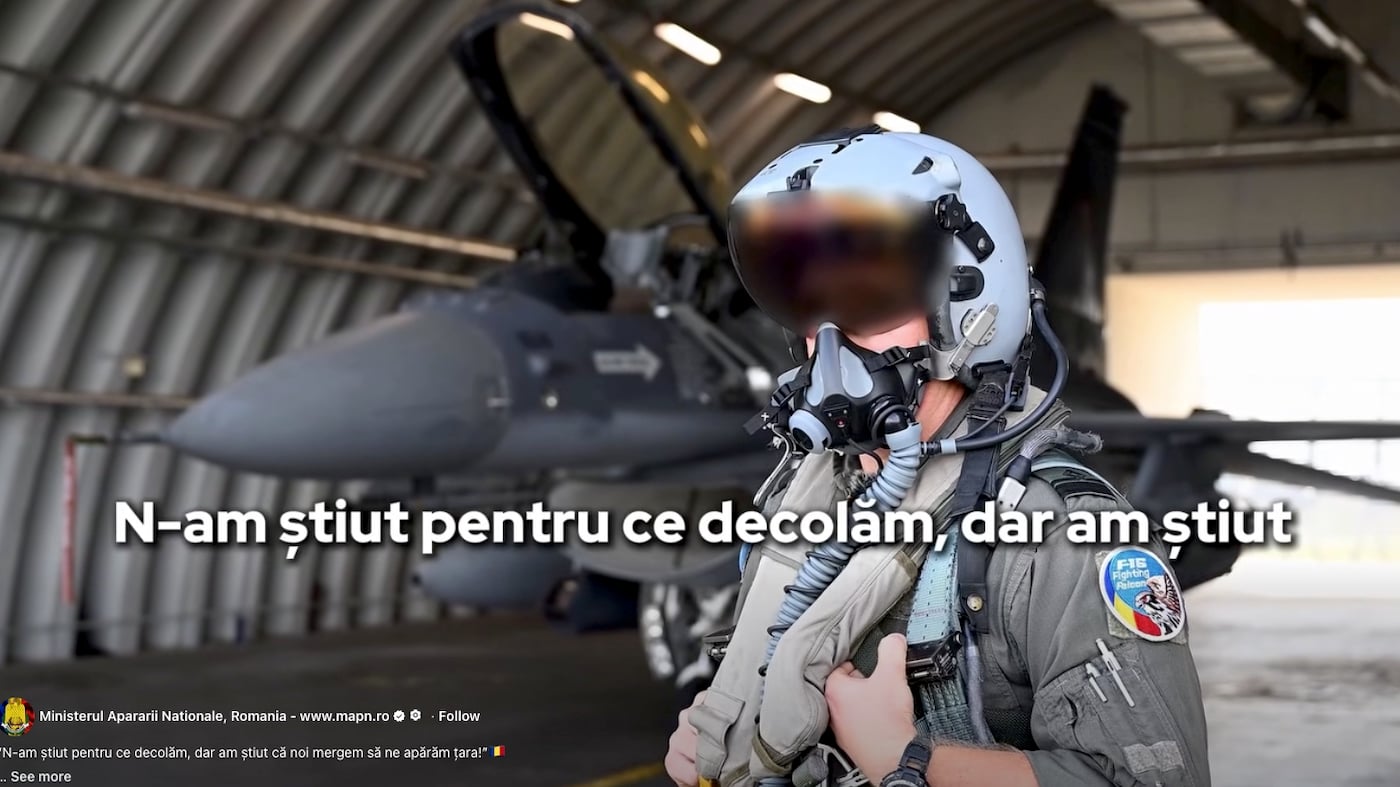 Identitatea pilotului este protejată de MApN. Foto: captură interviu