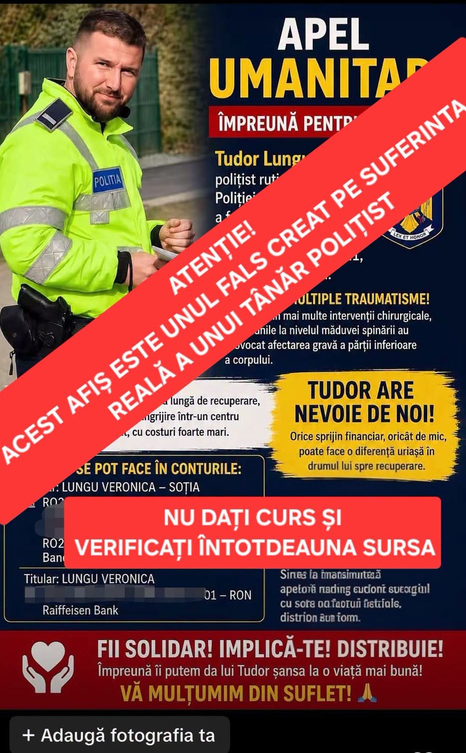 Foto postată de Poliția SIbiu