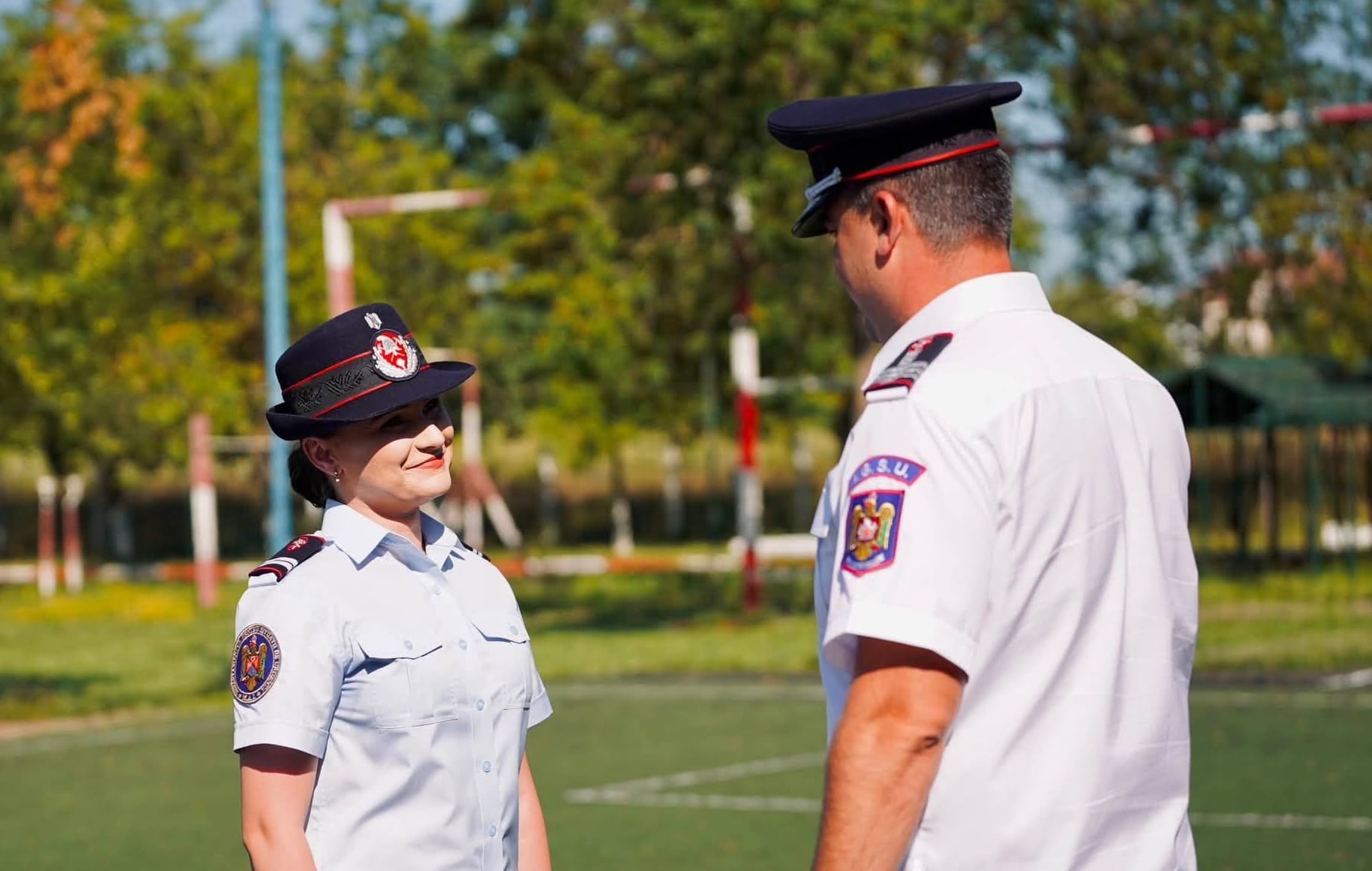 Locotenent Andreea Ștefan este și purtător de cuvânt al instituției. Sursa ISU Sibiu