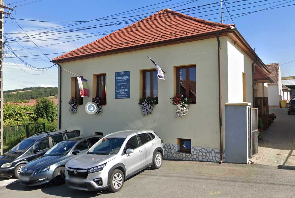 Sediul primăriei Poplaca. Foto: captură Google Maps