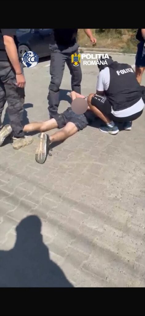 Bărbat reținut de polițiști. Foto: Inspectoratul de Poliție Județean Sibiu