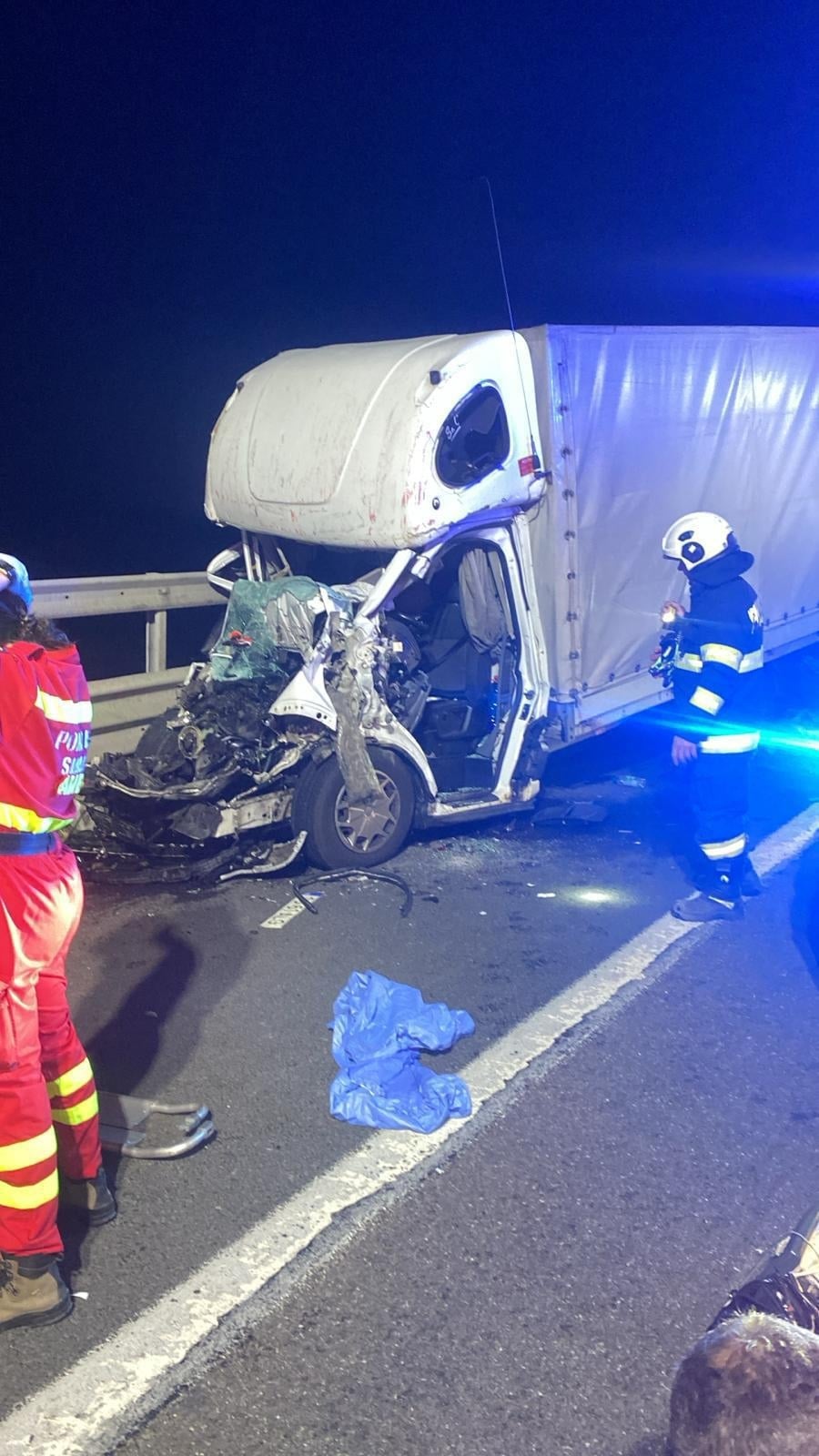Accident grav pe A1. Sursa foto: ISU Sibiu