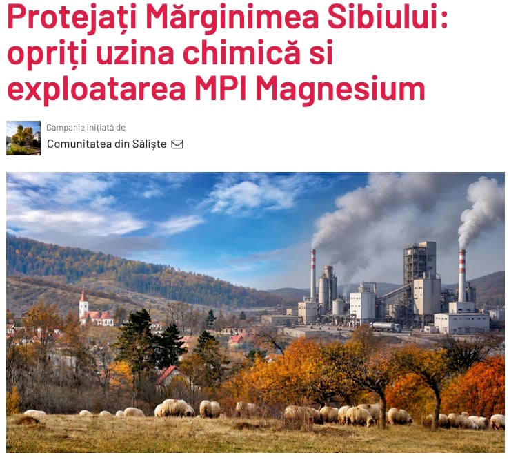 Petiția a fost lansată marți după-amiaza. Foto: captură campaniamea.declic.ro