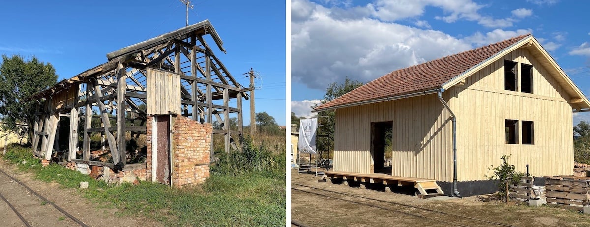 Depozitul înainte și după restaurare/Foto: colaj turnulsfatului.ro