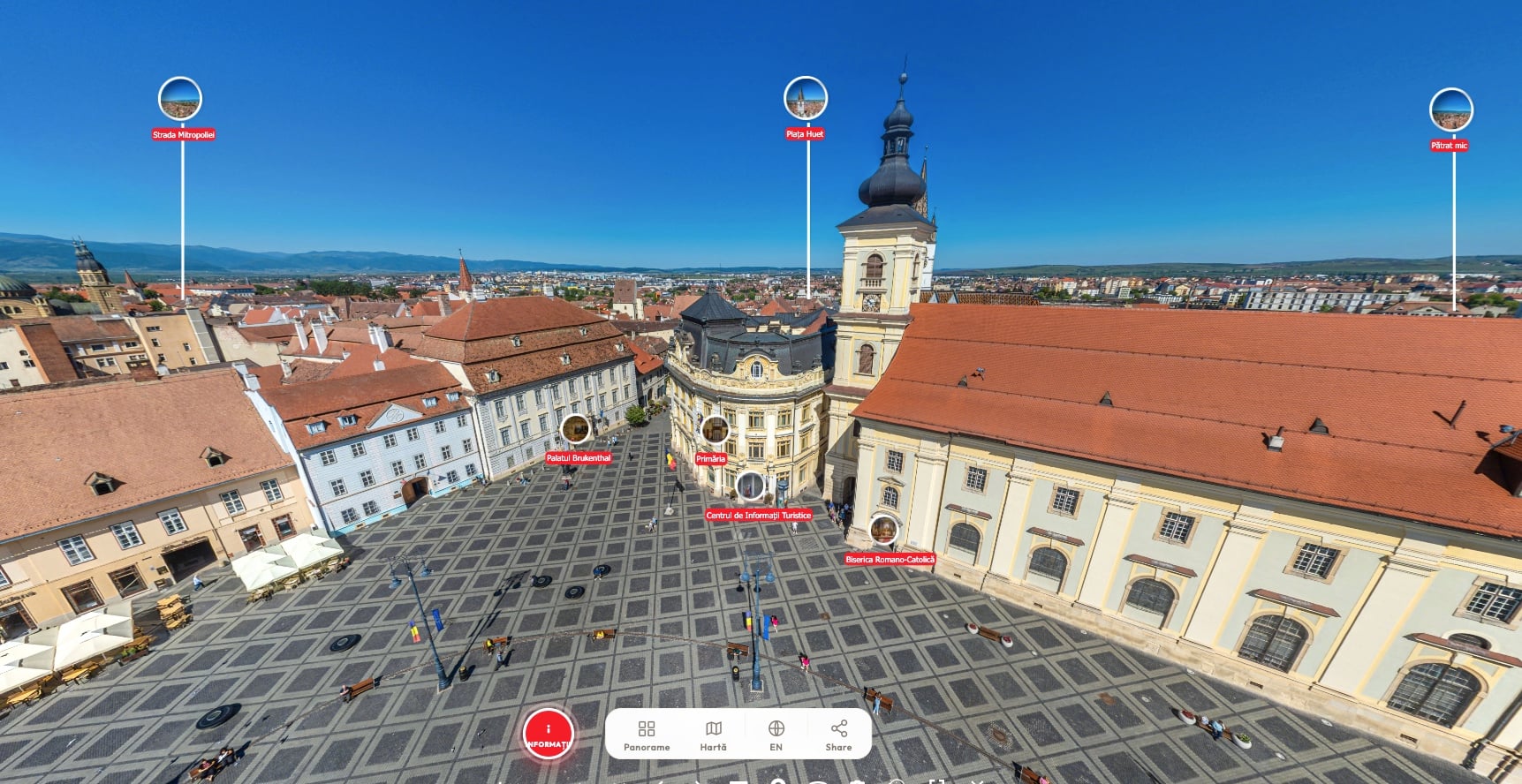 Turul virtual al Sibiului a fost lansat în cursul zilei de joi. Foto: captură sibiu.ro