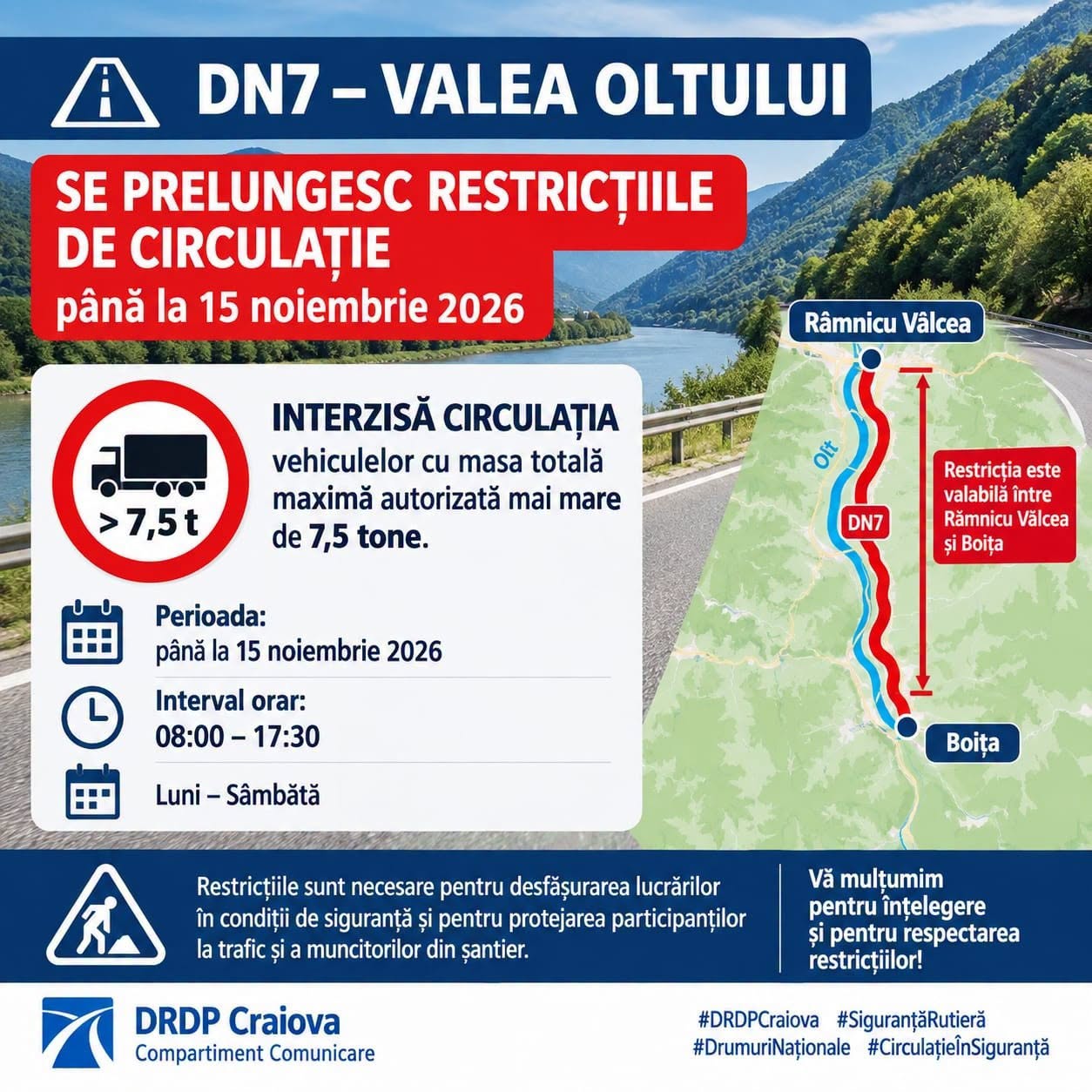 restrictii valea oltului