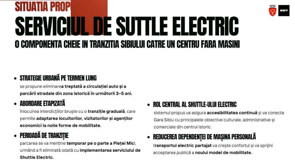 Propunerile studiului referitor la centrul istoric. Sursa: prezentare Unith2B / Primăria Sibiu