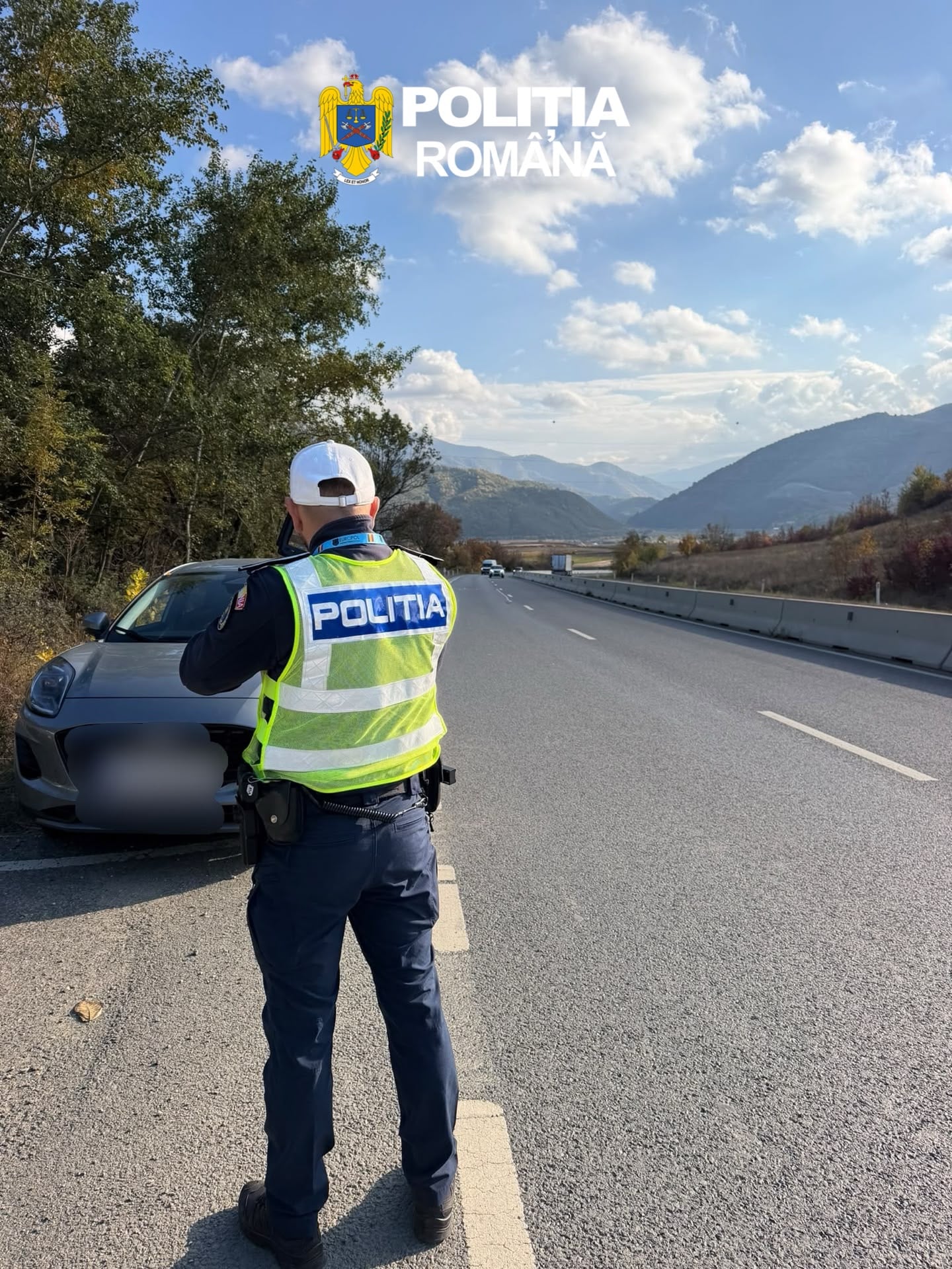 Acțiunea de tip „Releu” a polițiștilor pe DN7. Foto: IPJ Sibiu