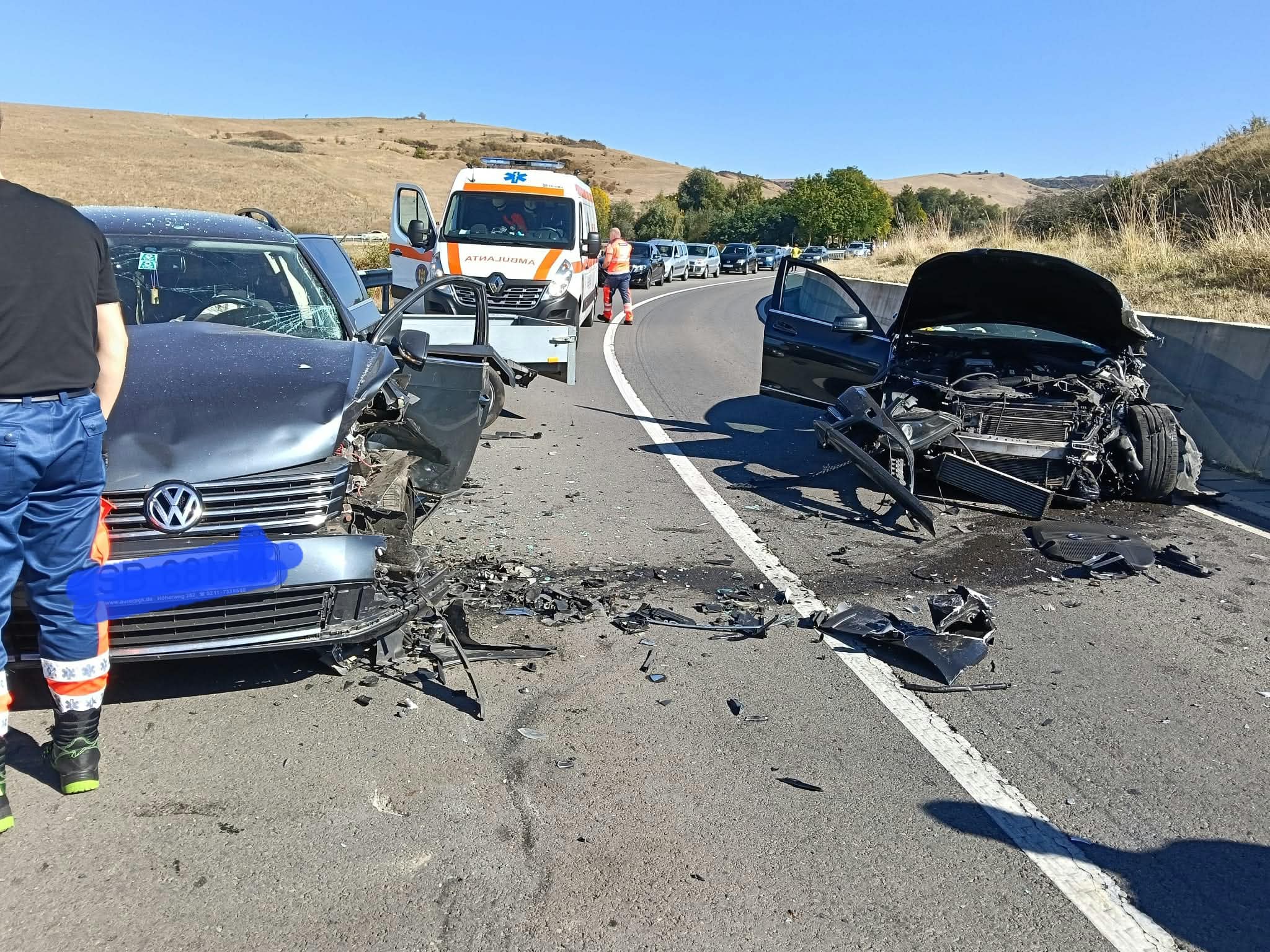 Accidentul a avut loc duminică după-amiaza. Foto: Serviciul Județean de Ambulanță Sibiu