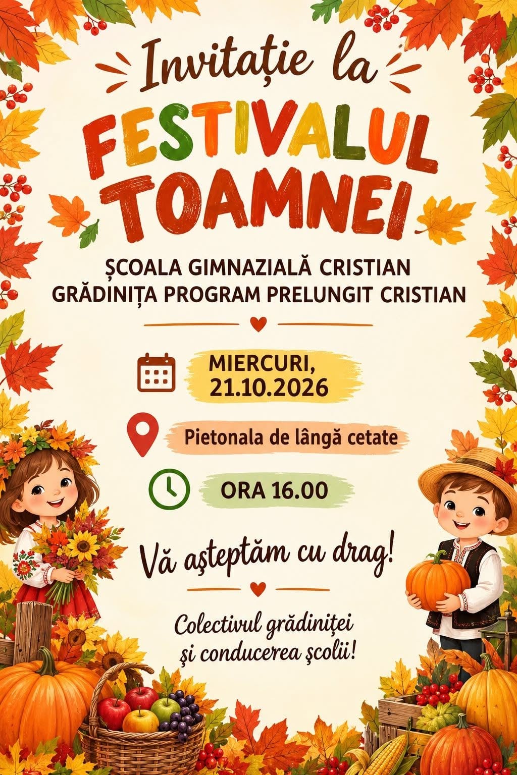 Festivalul Toamnei de la Cristian de la a doua ediție. Foto: Facebook / Școala Gimnazială Cristian