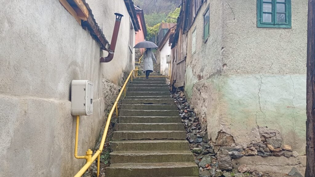 În total, activiștii au petrecut peste două ore în ploaie în incercarea de a informa localnicii. Foto: turnulsfatului.ro