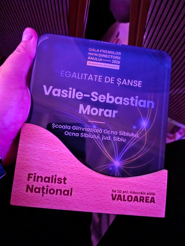 Sebastan Morar a obținul locul III la categoria Egalitate de Șanse a concursului. Foto: Sebastian Morar / Facebook